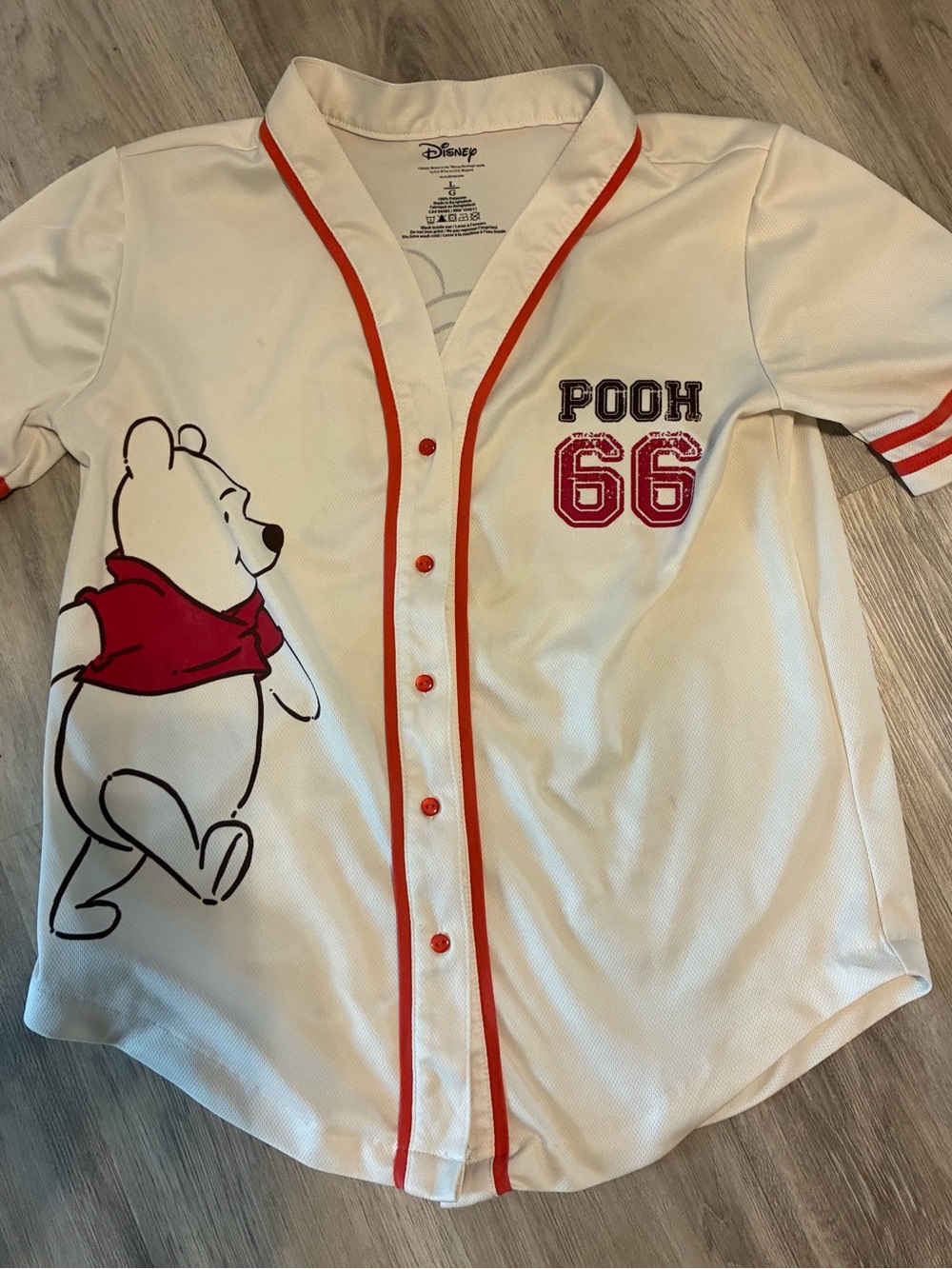 Disney Winnie the Pooh White & Red Baseball Tee